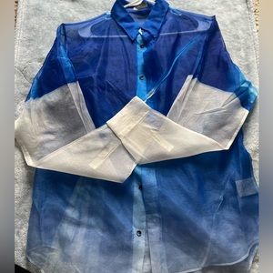 Blue and White Christian Dior Button Up Shirt